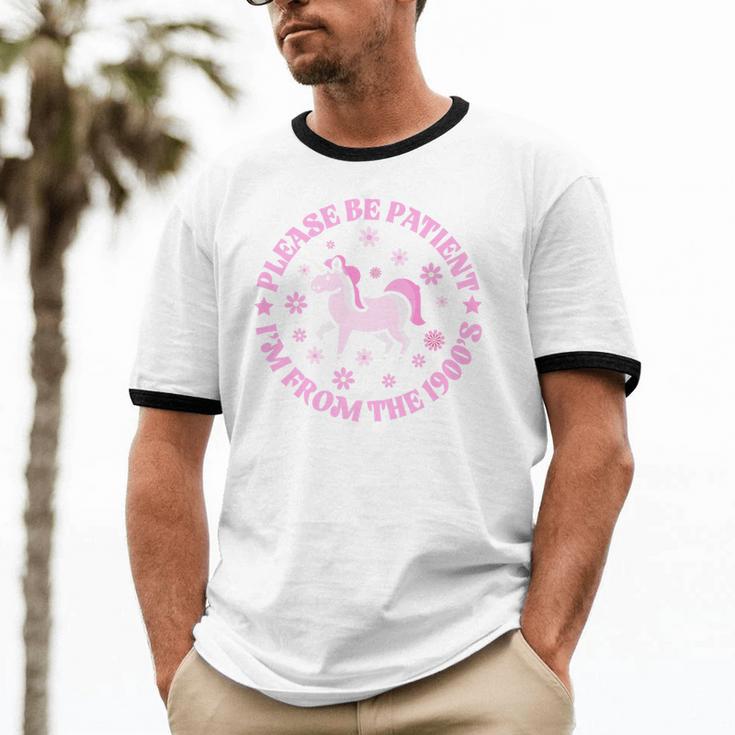 Women Please Be Patient I'm From The 1900s Premium Unisex Cotton Ringer T-Shirt