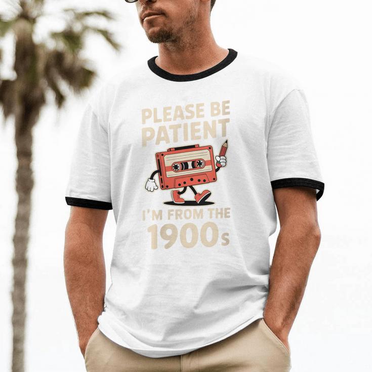 Women's Please Be Patient I'm From The 1900s Vintage Men Women Unisex Cotton Ringer T-Shirt Women's Please Be Patient I'm From The 1900s Vintage Men Women Unisex Cotton Ringer T-Shirt