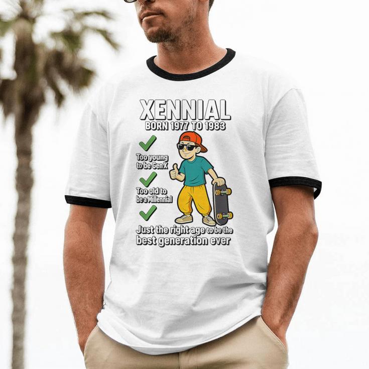 Xennial Born 1977 To 1983 Nostalgia Unisex Cotton Ringer T-Shirt