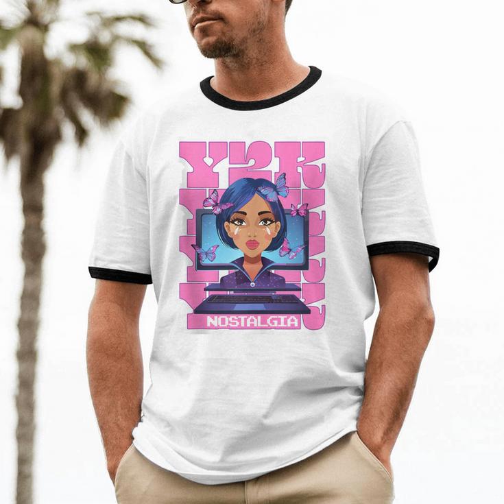 Y2K Nostalgia Retro Aesthetic Trendy Vintage Unisex Cotton Ringer T-Shirt Y2K Nostalgia Retro Aesthetic Trendy Vintage Unisex Cotton Ringer T-Shirt