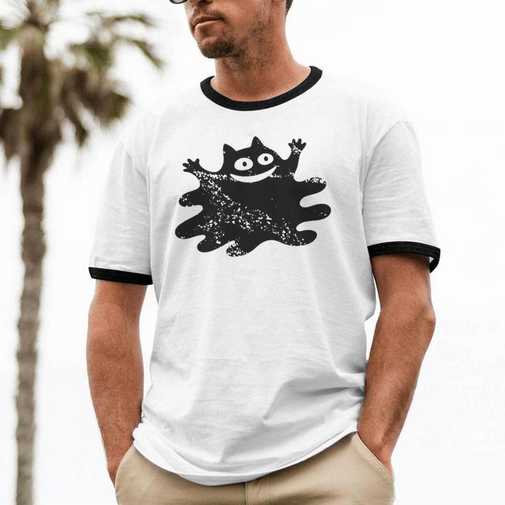 Yk2 Grunge Scary Cat With Tail Tomboy 90s Nostalgia Indie Premium Tri-Blend Unisex Cotton Ringer T-Shirt