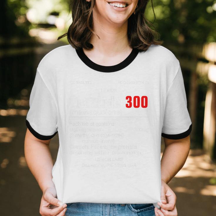 1970's Lemon Labs Quaalude 300 Label Reproduction Nostalgia Premium Tri-Blend Unisex Cotton Ringer T-Shirt