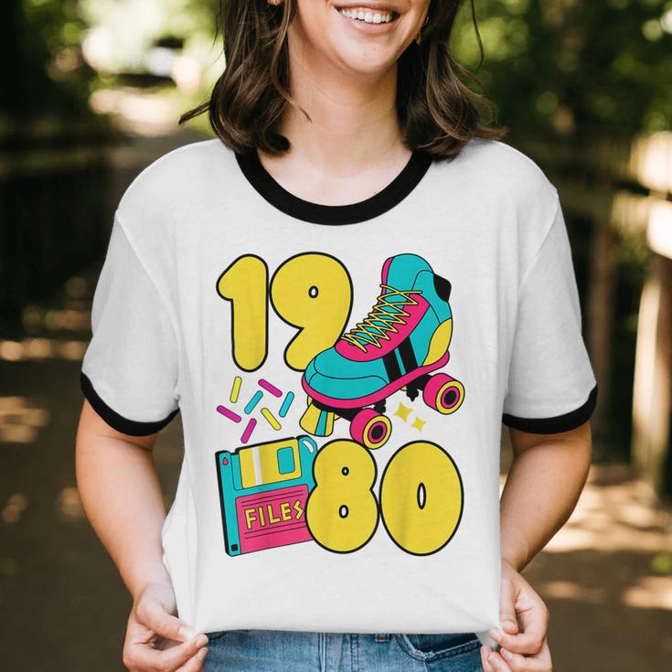 1980 Retro Raised In The 80s Old School Nostalgia Vibes Unisex Cotton Ringer T-Shirt