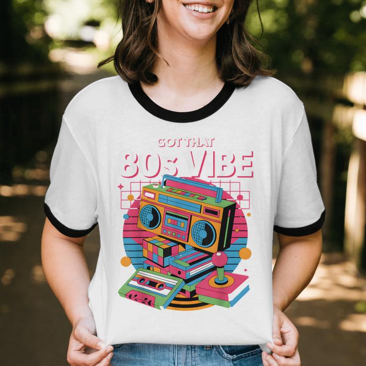1980s 80s Reunion Nostalgia Memories Music School Grew Up Unisex Cotton Ringer T-Shirt