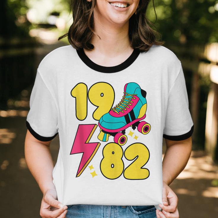 1982 Retro Raised In The 80s Old School Nostalgia Vibes Unisex Cotton Ringer T-Shirt