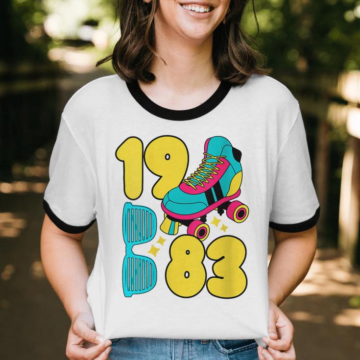 1983 Retro Raised In The 80s Old School Nostalgia Vibes Unisex Cotton Ringer T-Shirt