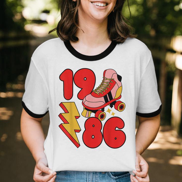 1986 Retro Roller Skate Vintage 80s Nostalgia Collector Unisex Cotton Ringer T-Shirt 1986 Retro Roller Skate Vintage 80s Nostalgia Collector Unisex Cotton Ringer T-Shirt