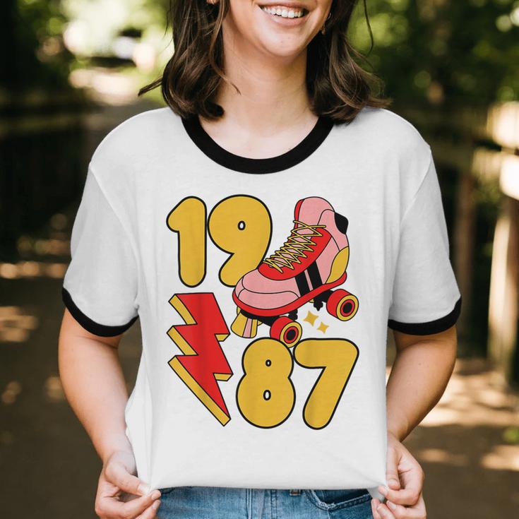 1987 Retro Roller Skate Vintage 80s Nostalgia Collector Unisex Cotton Ringer T-Shirt 1987 Retro Roller Skate Vintage 80s Nostalgia Collector Unisex Cotton Ringer T-Shirt