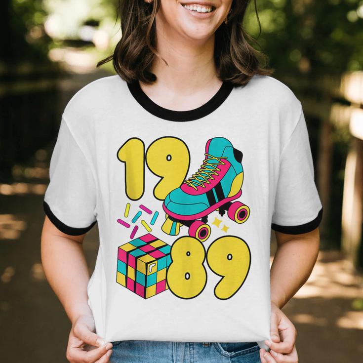 1989 Retro Raised In The 80s Old School Nostalgia Vibes Unisex Cotton Ringer T-Shirt 1989 Retro Raised In The 80s Old School Nostalgia Vibes Unisex Cotton Ringer T-Shirt