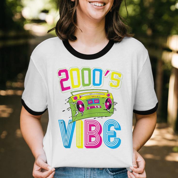 2000's Vibe Hip Hop Costume Early 2000s Party Nostalgia Unisex Cotton Ringer T-Shirt