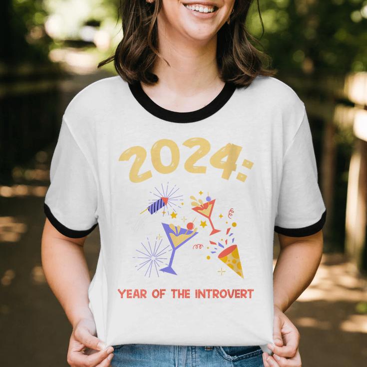 2024 Year Of The Introvert New Year Adventures Unisex Cotton Ringer T-Shirt