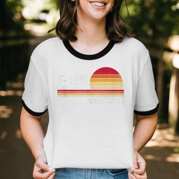 70's 80's 90's Music Nostalgia Video Cassette Tape VHS Retro Unisex Cotton Ringer T-Shirt