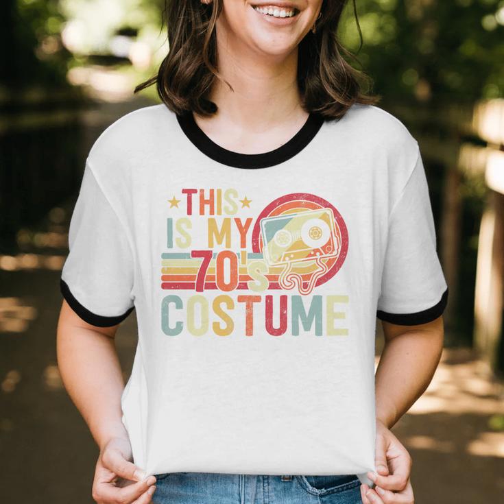 This Is My 70's Costume Retro Style Nostalgia 1970s Vintage Premium Tri-Blend Unisex Cotton Ringer T-Shirt
