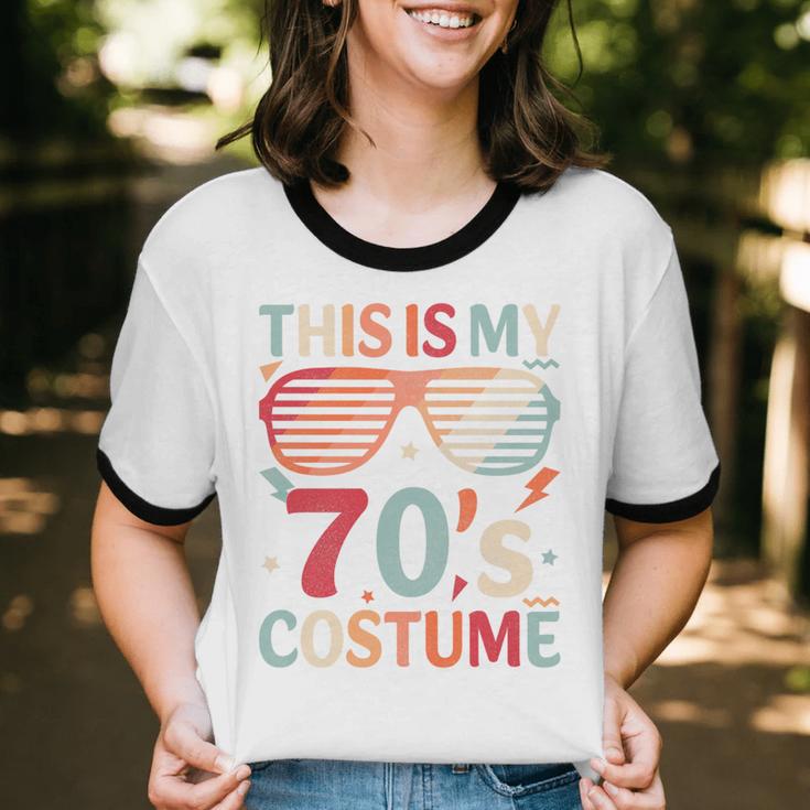 This Is My 70s Costume Vintage Style Nostalgia 1970s Retro Premium Tri-Blend Unisex Cotton Ringer T-Shirt