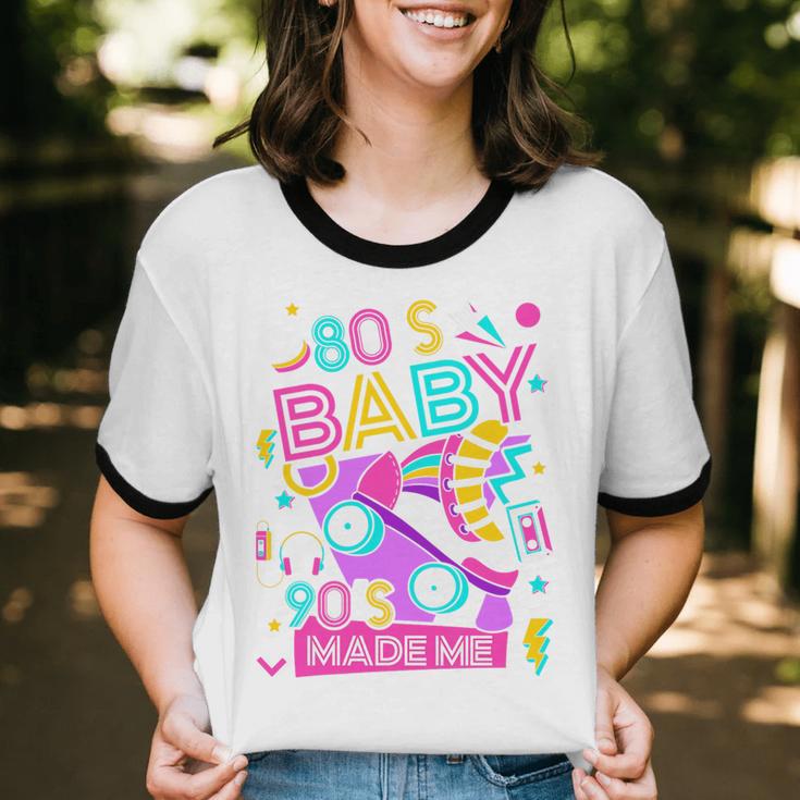 80's Baby 90's Made Me 1980s 1990s Nostalgia Retro Party Premium Tri-Blend Unisex Cotton Ringer T-Shirt