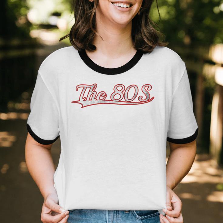 The 80S Eighties Decade Nostalgia Music Vintage Varsity Unisex Cotton Ringer T-Shirt