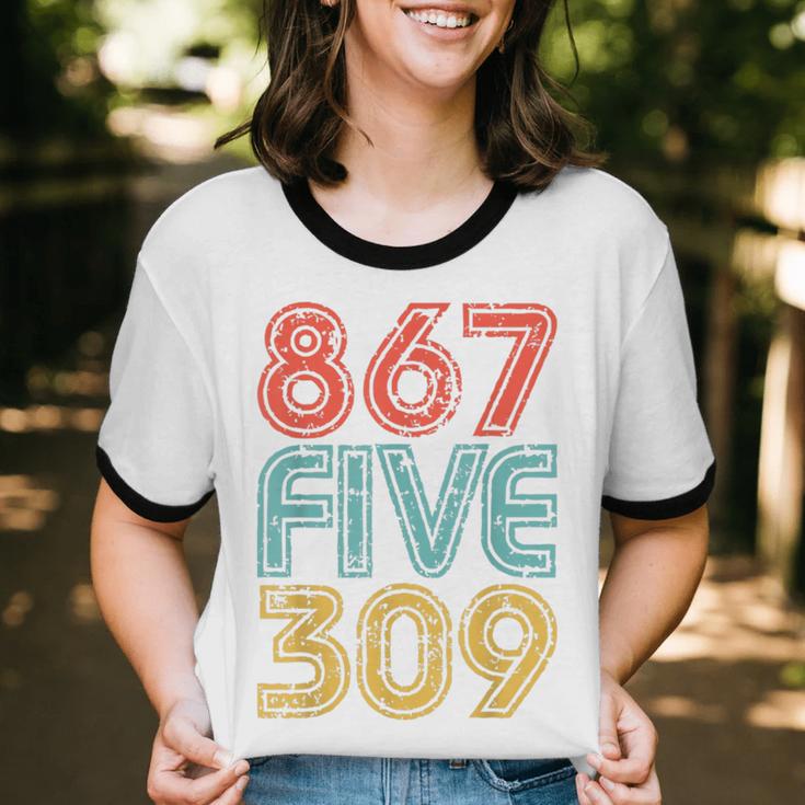 8675309 Retro Vintage 80's 90's Music Nostalgia Unisex Cotton Ringer T-Shirt