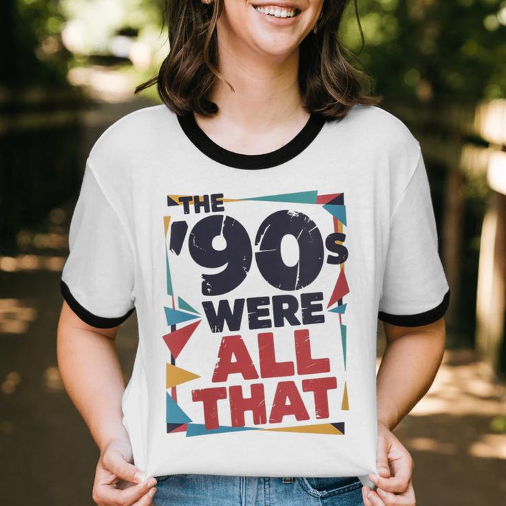 The 90s Were All That – Retro 1990s Nostalgia Tee Unisex Cotton Ringer T-Shirt The 90s Were All That – Retro 1990s Nostalgia Tee Unisex Cotton Ringer T-Shirt