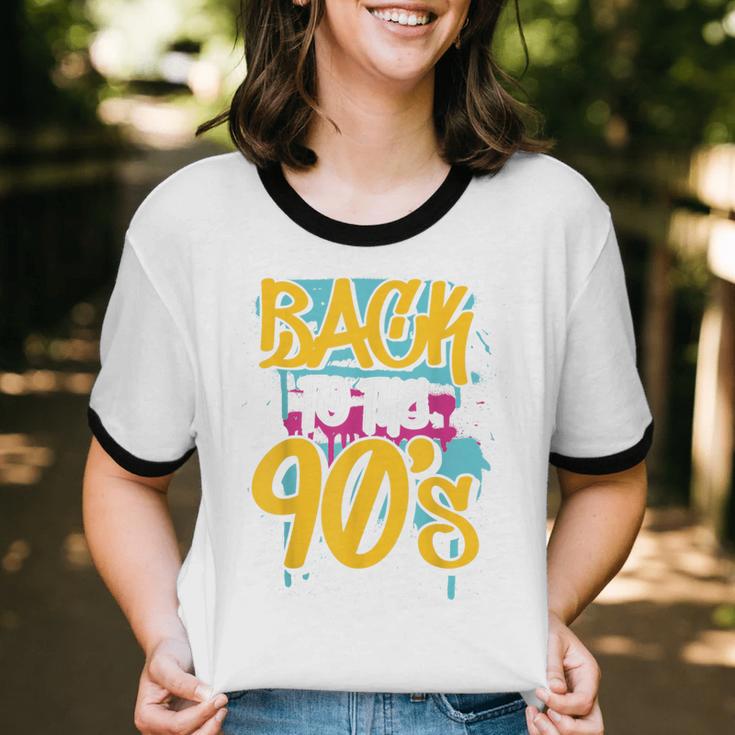 90's Nineties 1990s Nostalgia Unisex Cotton Ringer T-Shirt