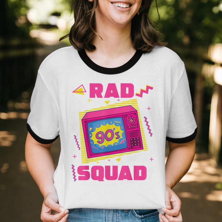 90s Rad Squad Retro Television 90s Aesthetic Nostalgia Unisex Cotton Ringer T-Shirt