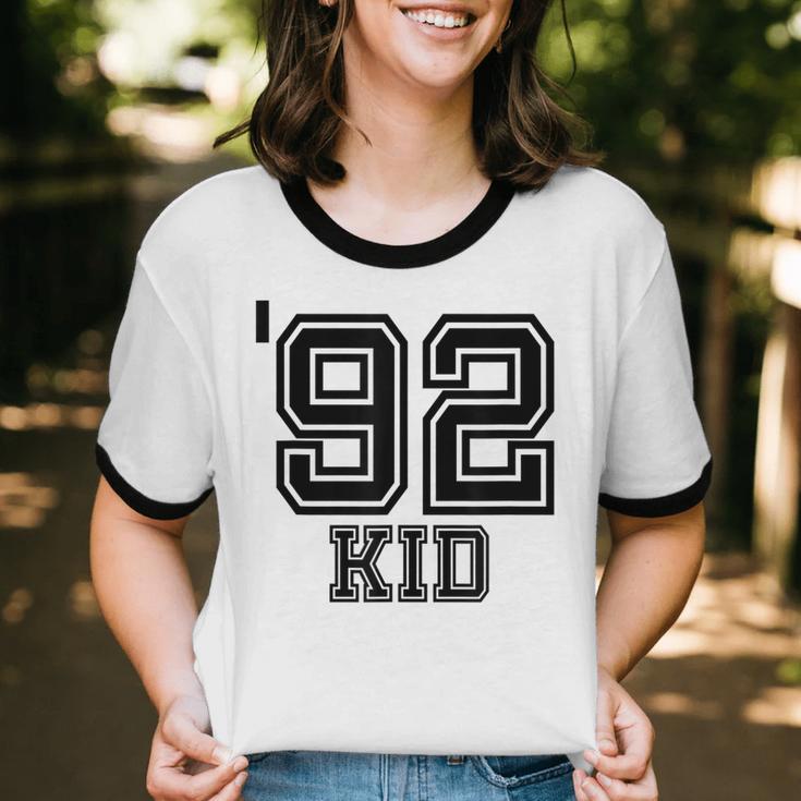 '92 Kid Perfect Vintage Retro Nostalgia Gear For Year 1992 Unisex Cotton Ringer T-Shirt