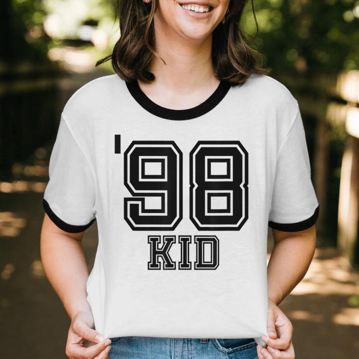 '98 Kid Perfect Vintage Retro Nostalgia Gear For Year 1998 Unisex Cotton Ringer T-Shirt '98 Kid Perfect Vintage Retro Nostalgia Gear For Year 1998 Unisex Cotton Ringer T-Shirt