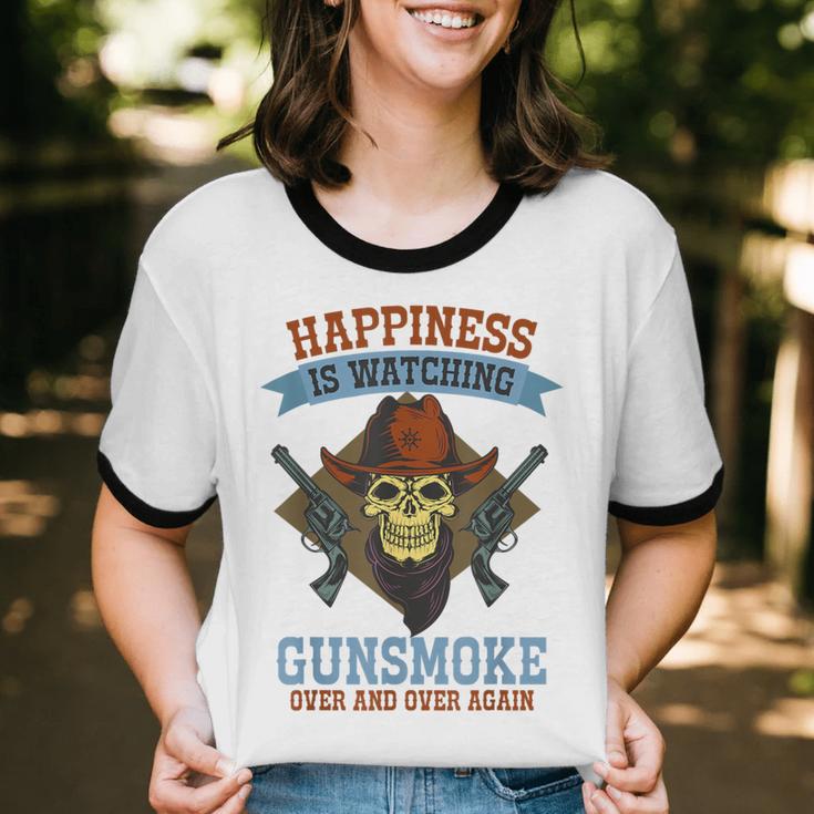 Over And Over Again Cowboys Western Nostalgia Movies Unisex Cotton Ringer T-Shirt