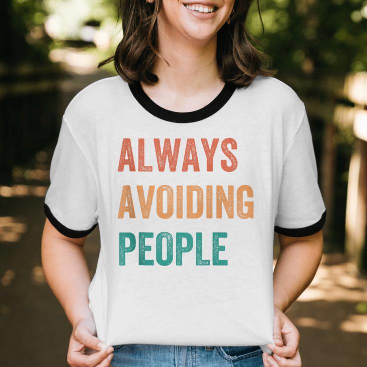 Always Avoiding People Shy Introvert Unisex Cotton Ringer T-Shirt Always Avoiding People Shy Introvert Unisex Cotton Ringer T-Shirt