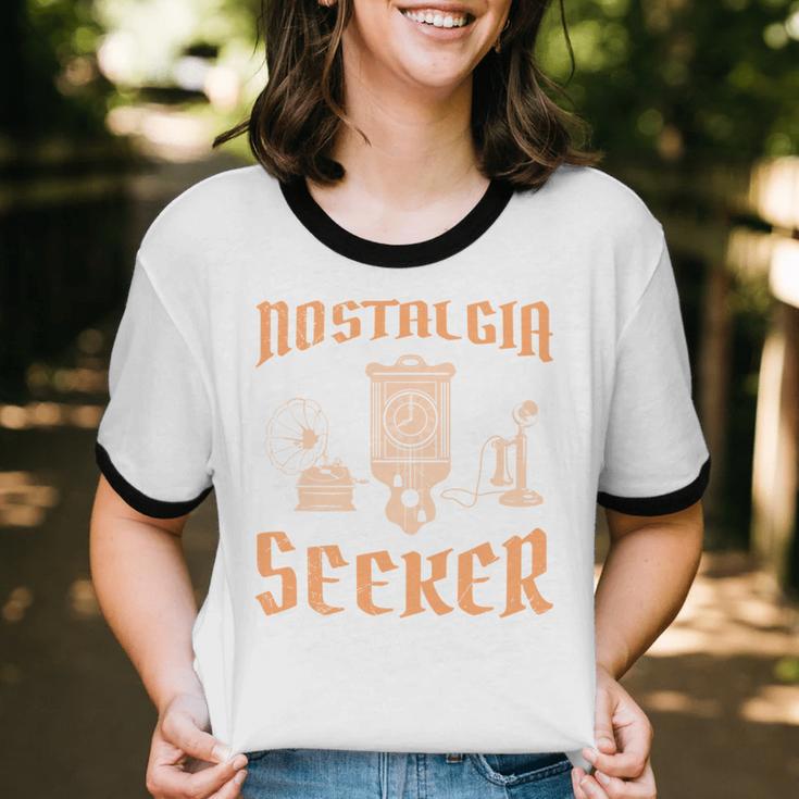 Antique NOSTALGIA SEEKER Antique Collector Unisex Cotton Ringer T-Shirt