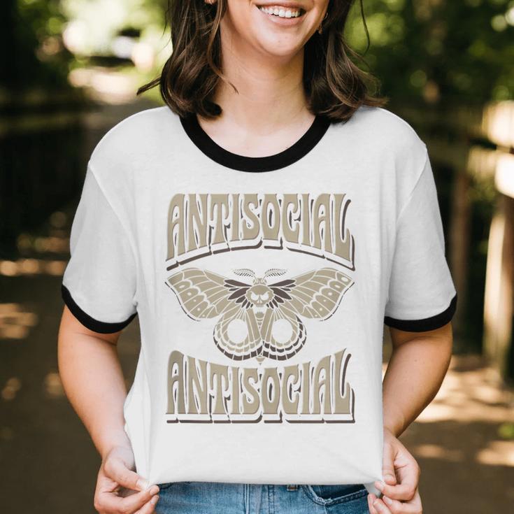 Antisocial Butterfly Quote Socially Selective Introvert Unisex Cotton Ringer T-Shirt Antisocial Butterfly Quote Socially Selective Introvert Unisex Cotton Ringer T-Shirt