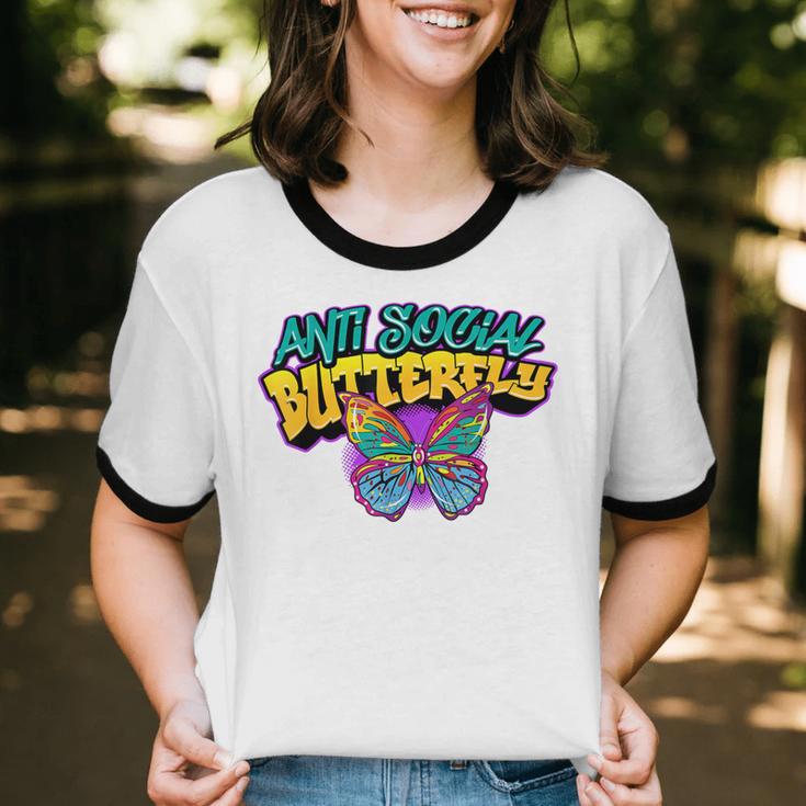 Antisocial Butterfly Shirts For Introvert Unisex Cotton Ringer T-Shirt Antisocial Butterfly Shirts For Introvert Unisex Cotton Ringer T-Shirt
