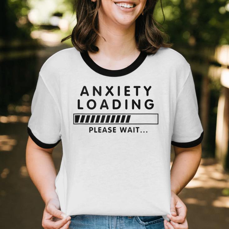 Anxiety Loading Please Wait Anti-Social Introvert Unisex Cotton Ringer T-Shirt