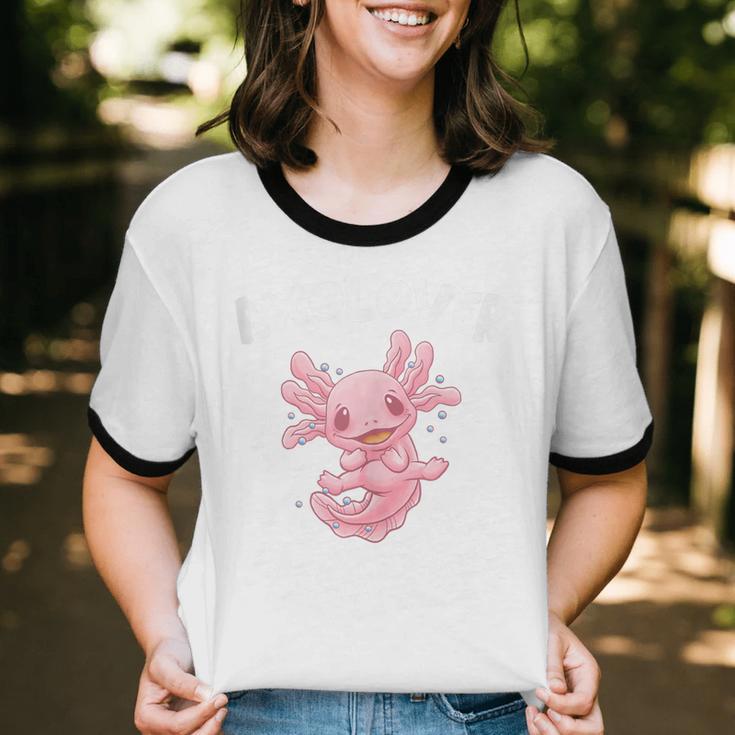 Axolovert Axolotl Humor Salamander Introvert Unisex Cotton Ringer T-Shirt Axolovert Axolotl Humor Salamander Introvert Unisex Cotton Ringer T-Shirt
