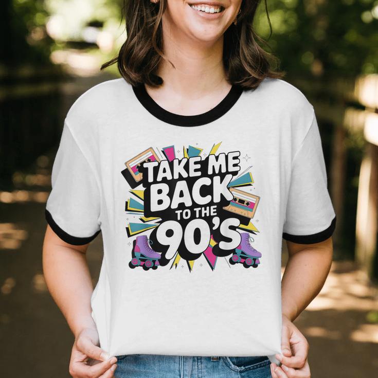 Take Me Back To The 90s Retro Nostalgia Unisex Cotton Ringer T-Shirt Take Me Back To The 90s Retro Nostalgia Unisex Cotton Ringer T-Shirt