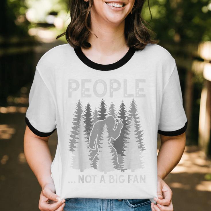 Bigfoot People Not a Big Fan Sasquatch Introvert Unisex Cotton Ringer T-Shirt Bigfoot People Not a Big Fan Sasquatch Introvert Unisex Cotton Ringer T-Shirt