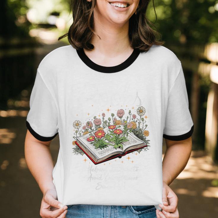 Books That Help Introverts Since 1454 Conversations Unisex Cotton Ringer T-Shirt Books That Help Introverts Since 1454 Conversations Unisex Cotton Ringer T-Shirt