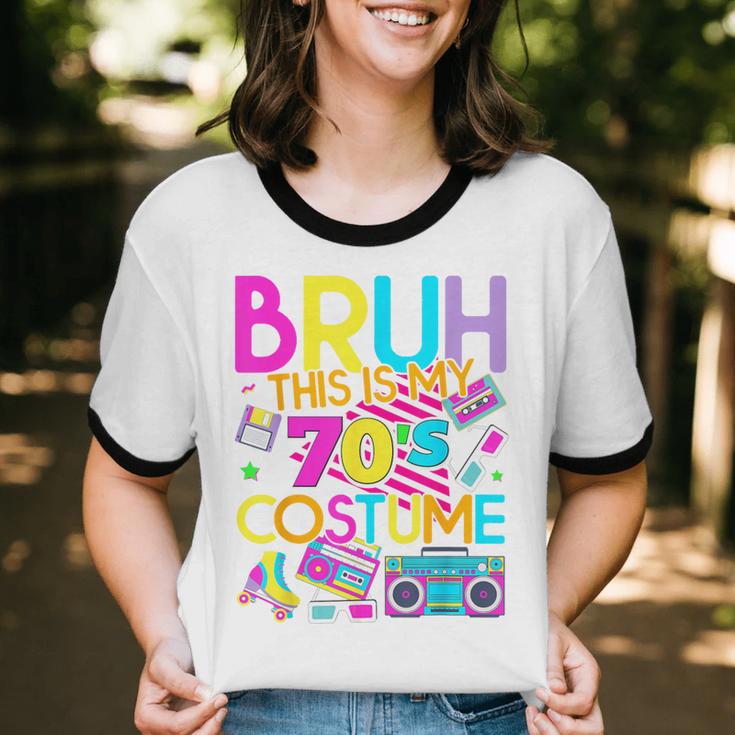 Bruh This Is My 70's Costume Nostalgia Mixtape 1970s Party Unisex Cotton Ringer T-Shirt Bruh This Is My 70's Costume Nostalgia Mixtape 1970s Party Unisex Cotton Ringer T-Shirt