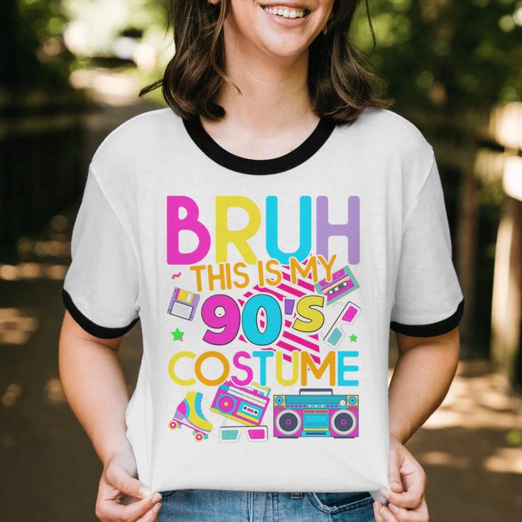 Bruh This Is My 90's Costume Nostalgia Mixtape 1990s Party Unisex Cotton Ringer T-Shirt