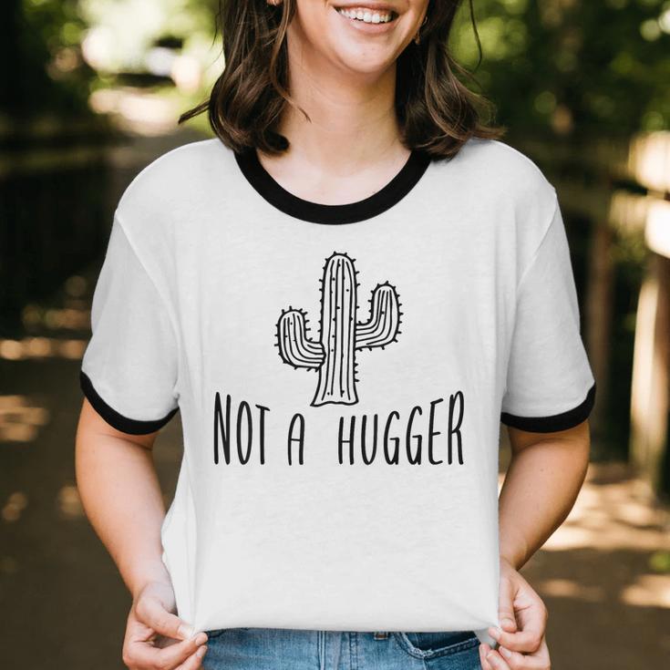 Cactus Not A Hugger Homebody Introvert Unisex Cotton Ringer T-Shirt Cactus Not A Hugger Homebody Introvert Unisex Cotton Ringer T-Shirt