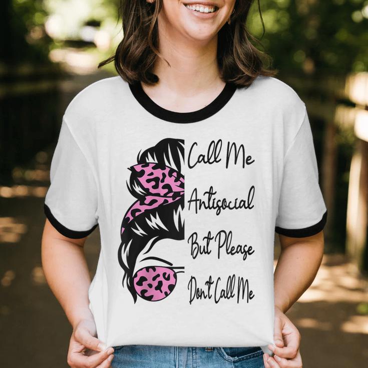 Call Me Antisocial But Please Don't Call Me Introvert Raglan Baseball Tee Unisex Cotton Ringer T-Shirt