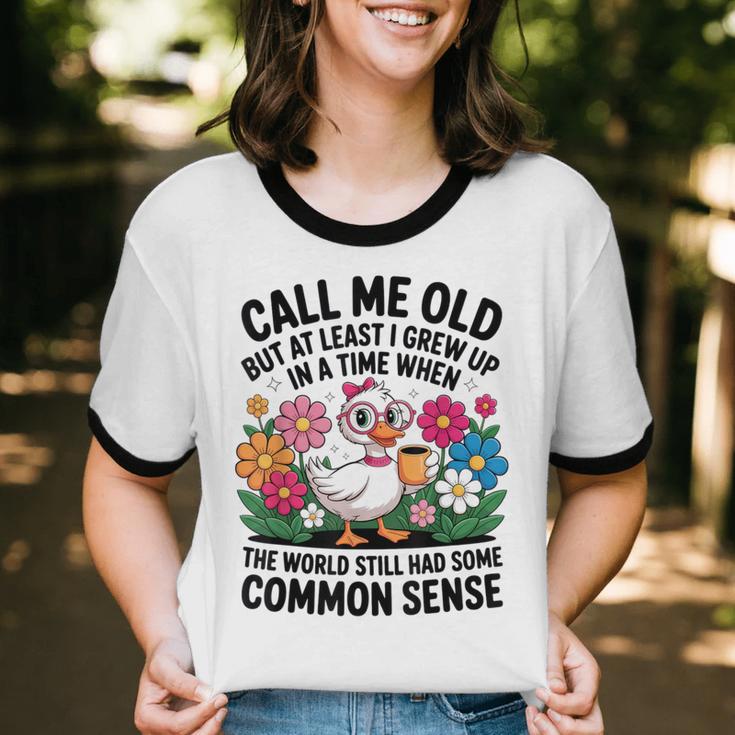 Call Me Old Seniors Nostalgia Retro Humor Casual Unisex Cotton Ringer T-Shirt