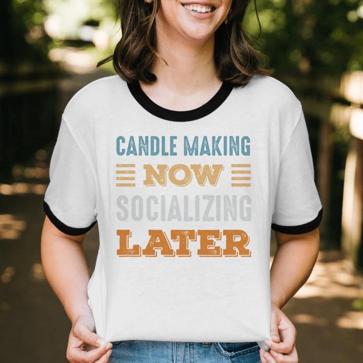 Candle Making Now Minimal Socializing Introvert Vintage Unisex Cotton Ringer T-Shirt Candle Making Now Minimal Socializing Introvert Vintage Unisex Cotton Ringer T-Shirt
