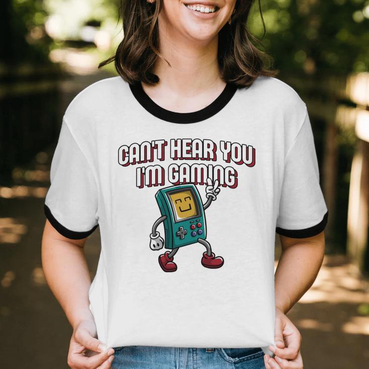 Cant Hear You Im Gaming Introvert Gamer Antisocial Unisex Cotton Ringer T-Shirt