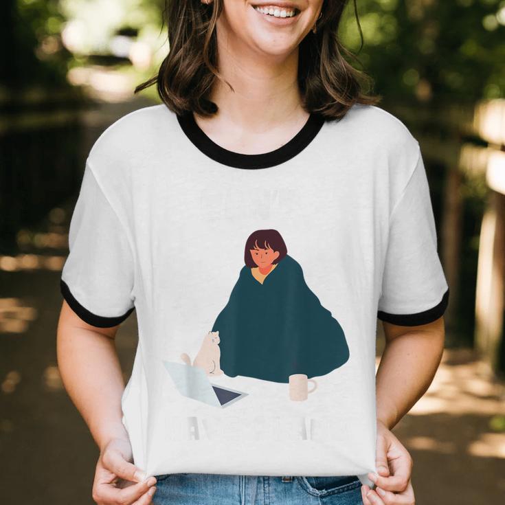 Can't Have Plans Introvert Staying Home Unisex Cotton Ringer T-Shirt