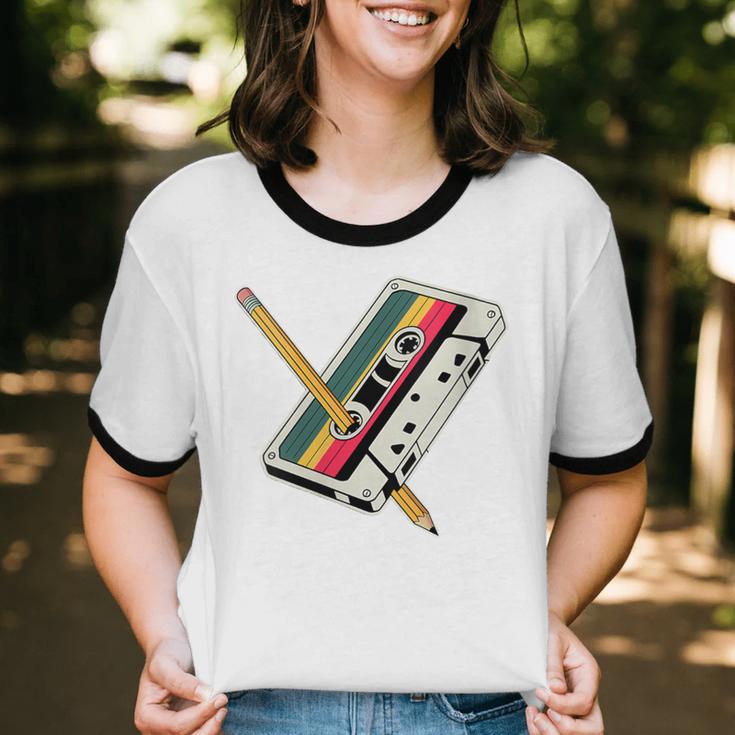 Cassette 90s Costume Party Nostalgia Unisex Cotton Ringer T-Shirt