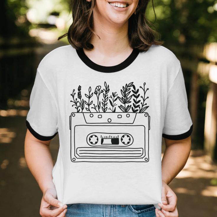 Cassette Tee 80s 90s Retro Party Costume Nostalgia Cassette Unisex Cotton Ringer T-Shirt