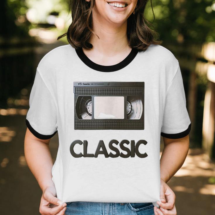 Classic VHS Tape Nostalgia Retro Unisex Cotton Ringer T-Shirt Classic VHS Tape Nostalgia Retro Unisex Cotton Ringer T-Shirt