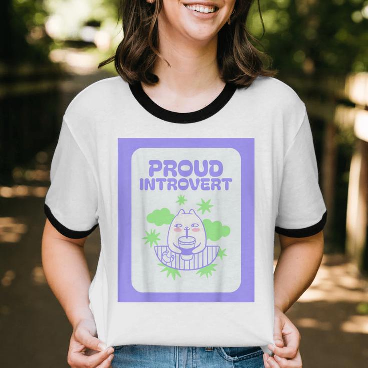 Cool Fun Cute Proud Introvert Cat Character For Men Women Unisex Cotton Ringer T-Shirt Cool Fun Cute Proud Introvert Cat Character For Men Women Unisex Cotton Ringer T-Shirt