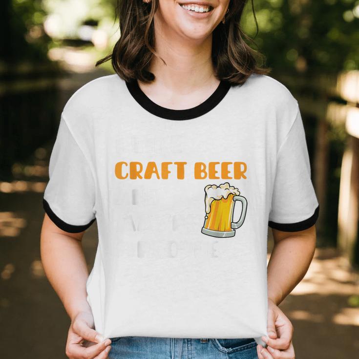 I Like Craft Beer & Maybe 3 People Introvert Beer Fans Unisex Cotton Ringer T-Shirt I Like Craft Beer & Maybe 3 People Introvert Beer Fans Unisex Cotton Ringer T-Shirt