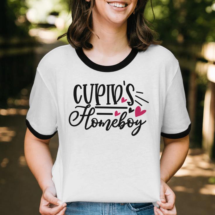 Cupid's Homebody Introvert Valentine's Day Home Unisex Cotton Ringer T-Shirt
